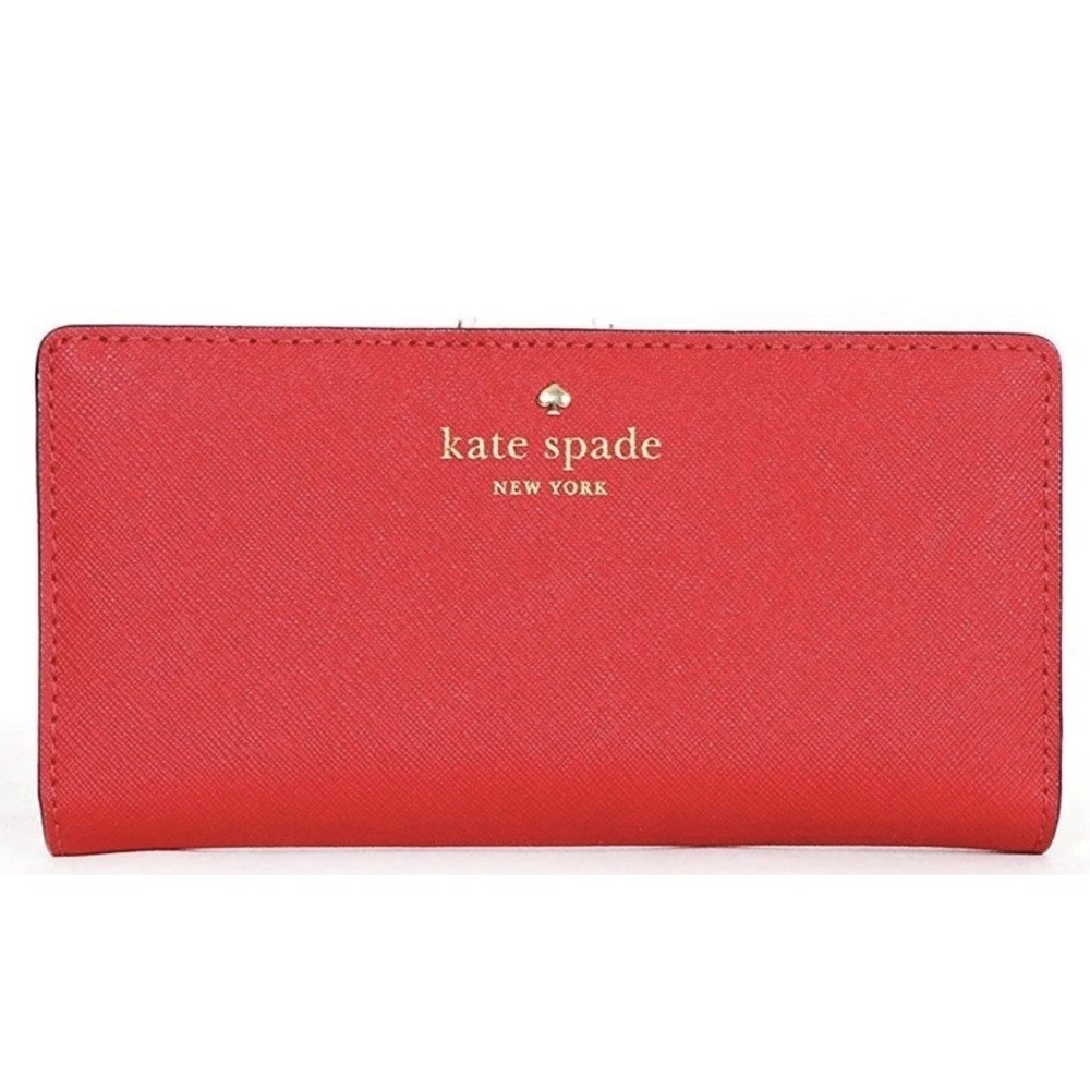 KATE SPADE‎ NEDA ZIP AROUND WALLET Bright Poppy RED Large Wallet